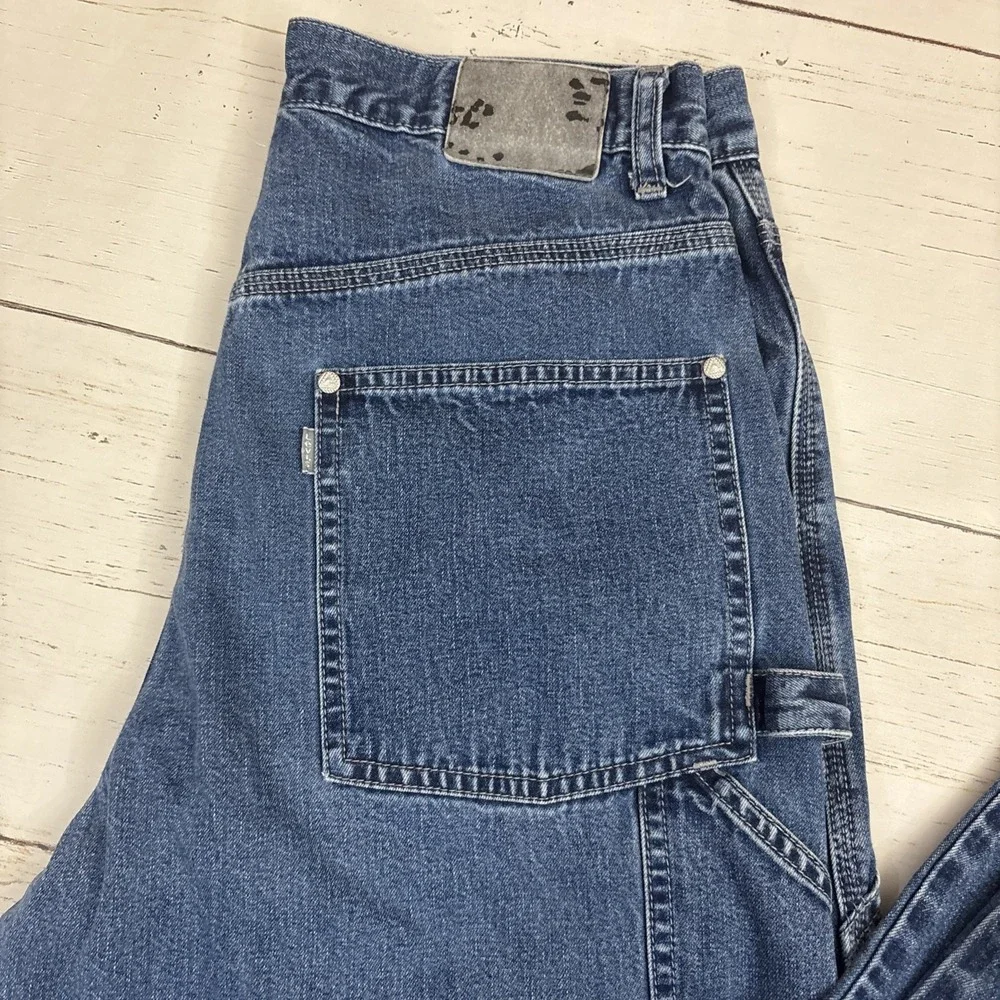 Levis SilverTab Carpenter Jeans Vintage Mens 31x34 Blue Denim Relaxed Zip Fly